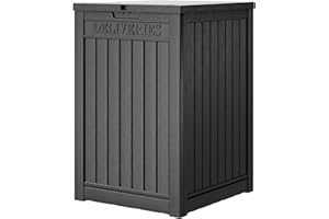 LHBGO 48 Gallon Package Delivery Box for Porch, Storage Box with Lockable Secure, Large Double Wall Resin Outdoor Package Delivery and Waterproof Deck Box