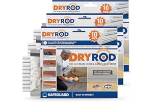 Dryrod - Traitement Anti Remontées Capillaires - 3 x 10 tiges - Tiges Hydrofuges Anti Remontées d'Humidité- 20 ans de Protection - Installation Barrière d’Étanchéité murs - Anti-Humidité