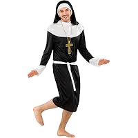 W WIDMANN MILANO Nonnen-Kostüm – Kleid Mit Haube & Gürtel, Größe XL, Für Fasching & Mottoparty