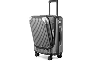 LEVEL8 Maleta de Cabina ABS+PC Equipaje de Mano Trolley Rígido Ligero Maletas de Viaje con 4 Ruedas Dobles Giratorias 360º y Candado TSA, 55x37x24CM, 36L, Gris
