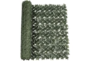 BAVOKON 2 Pcs Artificial Ivy Privacy Fence,Green Leaf Fence Panels,50x300cm,Artificial Leaf Hedge Screen Privacy Fence Panel,Artificial Ivy Hedge Garden Fence Screening Roll Privacy Border Wind/Sun Protection