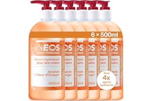 INEOS – Savon Main liquide - Hydratant – Fleur d'Oranger + Amande – 6 x 500ml