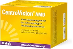 CentroVision AMD – Lebensmittel für besondere medizinische Zwecke zum Diätmanagement bei intermediärer und fortgeschrittener altersbedingter Makuladegeneration, laktose- & glutenfrei, 90 St.