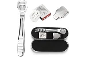 hautllaif Stainless Steel Foot File,Stainless Steel Foot File Scraper for Hard Skin Remover Heels Cracked Skin,Foot Care Tool for Dry and Wet Feet Pedicure,Foot Care Tool Set