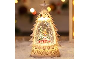 ‎CAPGOOST Laterne Weihnachten, Weihnachtslaterne mit Schneegestöber, LED Schneekugel Weihnachten, Schneekugel Beleuchtet, Batteriebetrieben Weihnachtslaterne Vintage, Nachtlicht Weihnachtsdeko Geschenk(Weiß)