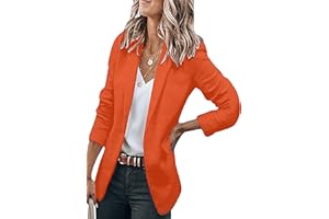 EFOFEI Femmes Veste De Bureau Légère Simple Boutonnage Costume Tailo Veste en Tricot Blazer Revers Ouvert sur Le Devant Costume Manteau