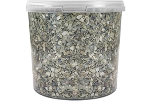 SQUAWK Hen Sized Oyster Shell | Premium Grade Poultry Food Mix | Nutritious Feed for Chicken Hen Animals | Natural Grit Mixture | Improves Digestion, Strong Bones & Beaks and Size of Eggs (1L Tub)