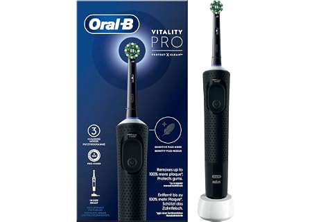 Oral-B Spazzolino Elettrico Vitality Pro, Nero, 1 Testina | Ricaricabile, Testina di Ricambio per Spazzolino Elettrico, 3 Modalità di…