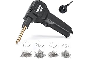YIHUA 960-V Plastic Welder Plastic Welding Kit with LED Light 200 Hot Staples Assistive Cutter for Repairing Broken Plastic Car Bumper Repair Gas Tank Plastic Repair, Repair Tool for Car Dash(UK Plug)