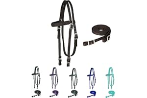 Majestic Ally Frontalino Imbottito en Nylon avec redini per Cavalli (Couleur Cioccolato, complet)