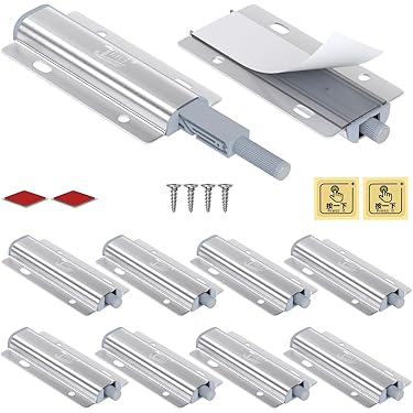 Lot De 4 Loquets Magnétiques En Forme De L Ultra Fins Pour Porte D'armoire