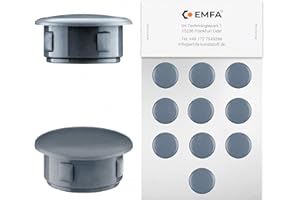 EMFA Tappi copriforo 10 mm antracite – Tappi in plastica per mobili e fori di fissaggio – 1 cm – Set da 50 pezzi