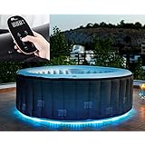 DEKO VERTRIEB BAYERN XXL Luxus LED SPA Whirlpool Set aufblasbar Outdoor Indoor Pool +Heizung + Fernbedienung Modell 2021 MSPA