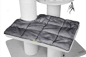 Kratzbaumland Klettkissen mit Ausschnitt passend für Natural Paradise und Woody Kratzbaum Ersatzteil (Grau - Edelplüsch)