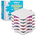 10 Puzzle Sorting Trays with Lid | Portable Puzzle Accessories Black Color Makes Pieces Stand Out to Better Sort Patterns, Shapes and Colors | for Puzzles Up to 2500 Pieces (White)