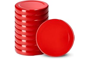 KADAX Tappo a vite fi53 mm, set di coperchi Twist-Off in metallo, adatto per bicchieri da 115 ml, coperchio di ricambio con 4 denti, coperchio per bottiglie e barattoli (10 pezzi, rosso)