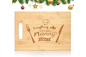 Belillpipi Gifts for Nanny, Nanny Birthday Gifts Bamboo Chopping Board for Kitchen, Best Presents for Nanny Personalised Chopping Board Gift for Nanny Birthday Christmas Mother's Day Thanksgiving Day