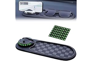 XUDUOO Car Anti Slip Mat Phone Holder, Dashboard Accessories, Multifunction 360° Rotationt Mobile Phone Holder, Car Gadgets with Temporary Parking Numbe Display