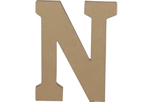 Clairefontaine ES Décopatch AC865C - Un support en papier brun mâché 16x2,5x20 cm, Lettre majuscule N