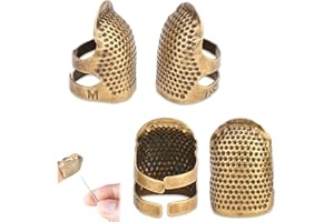 MIUNPRI Dé À Coudre en Métal, 4 Pièce Couture Anneau Dé À Coudre DIY Metal Sewing Thimble Protecteurs De Doigts en Laiton pour Doigts Efficace Outil De Couture Bricolage Dé À Coudre Accessoires De Couture
