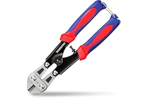 WORKPRO Mini przecinak do śrub 210 mm, przecinak do kabli Cr-V, obcinacz do nożyc sprężynowych z miękkim antypoślizgowym uchwytem