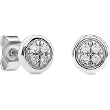 Echte 10K Gelbgold 10,5mm Quadrat Pavé CZ Ohrstecker 2,8gr Männer