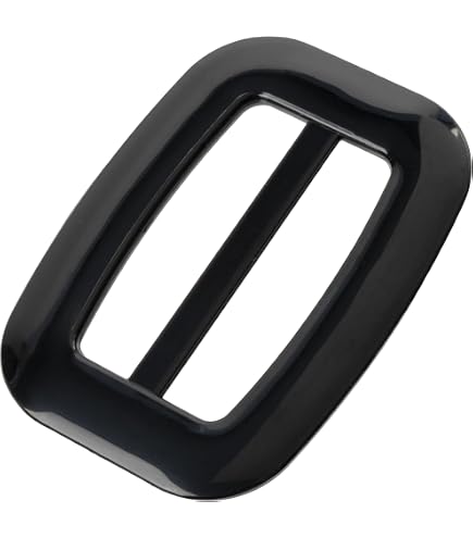 Trimming Shop - Fibbia Per Cintura Nera In PVC Rivestita, Larghezza Interna 50mm (72mm Totali) - Fermaglio A Barra Per Cucire Su Cinture, Borse, Vestiti E Progetti Fai Da Te - 3
