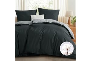 ‎RUIKASI RUIKASI Bettwäsche 135x200 Baumwolle 4teilig - Bettwäsche-Sets 135x200cm Grau Wendebettwäsche 4tlg mit Reißverschluss, zweifarbige Bettbezüge 2er Set Anthrazit und Hellgrau Cotton