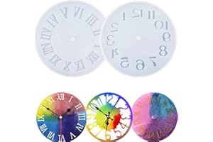 VULEVIRTUE 2 pezzi Orologio Stampi per Resina,Stampo in Resina Orologio,numeri arabi numeri romani Stampo, per la Orologio Fai-da-Te Strumento