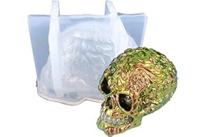 DENO Silicone Skull Moulds 3D Skull Shape Moulds for Epoxy Resin Halloween Skull Decor Mould for DIY Candle Making, Home Decor, Outdoor, Resin Casting Art Crafts