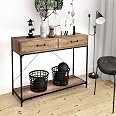 Console 2 tiroirs avec étagère effet cannage naturel - TRUSTY | Maison et Styles