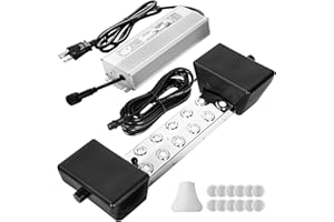 CEED4U Ultrasonic Fogger, 12-Head Ultrasonic Mist Maker, 9000ml/H 400W Mist Maker Fogger with Buoy, IP67 Waterproof Power Supply for Pond, Garden, Lawn, Rockery, Greenhouse, Halloween Decoration