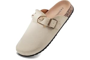 OTOEPAZM Sabot Uomo Ciabatte Donna,Zoccoli in Pelle con Sottopiede in Sughero,Sandali Uomo/Donna Pantofole in Pelle Scarpe da Giardino Traspirante