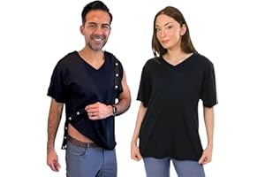 Inspired Comforts Unisex Post-Chirurgie & Reha V-Ausschnitt Dual Access Snap Shirt