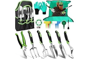 USHOP Set di attrezzi da giardino per piante grasse, rinvaso e tappetino per piante, set di attrezzi per bonsai