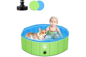 YIKANWEN Piscina para perros plegable, piscina plegable para perros de 80 x 30 cm, piscina para perros pequeños de PVC estable y antideslizante, piscina para perros portátiles para mascotas y niños,