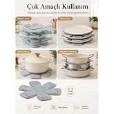 BEYLINI 12'li Set Tava Tencere Koruyucu ve D&uuml;zenleyici Ke&ccedil;esi (Gri)
