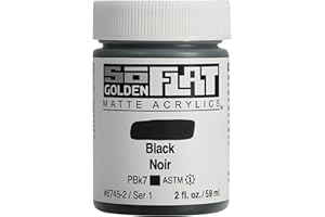 GOLDEN ARTIST COLORS Golden SoFlat Matte Acrylic Paint, 2oz jar, Black (6745-2)