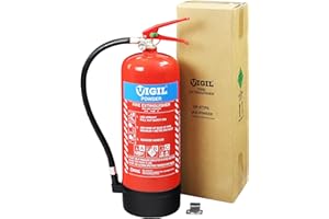 VIGIL Powder Fire Extinguisher 6kg – Versatile & Reliable Fire Extinguisher - 27A 144B C Rating – Extinguisher for Campsites, Farms, Industrial Units & More - Comes with 5-Year Warranty