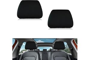 Heveer Car Headrest Covers 2Pcs Dustproof Car Head Rest Covers Washable Universal Head Rest Protector Cover with Elasticated Hems for Truck Bus Coach Auto Black