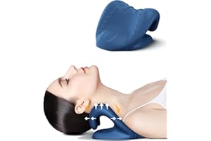 BETOVIN Nacken-und Schulter-Relaxer, Cloudy Neck Nackenstrecker zur Nackendehnung Orthopädisch, Halswirbelsäule Traktion Gerät zu Lindern Hals und Schulter Müdigkeit und Schmerzen, Dunkelblau