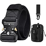 BESTKEE Men Tactical Belt 1.5 Inch Heavy Duty Belt, Nylon Military Belt with Quick-Release Metal Buckle, Gift with Tactical M