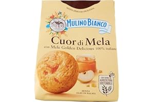 Mulino Bianco Biscotti Cuor di Mela con Mele 100% Italiane, Senza Olio di Palma, Colazione Ricca di Gusto, 300 g