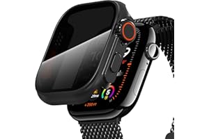 Diruite Cover per Apple Watch Series 11/10 46mm Pellicola Protettiva Anti Spy Aspetto Creativo Vetro Temperato Resistente Graffi Custodia Protezione,Nero(Privacy),46mm