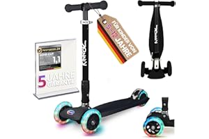 ‎KINNAZ kinnaz Two, Roller für Kinder ab 5 Jahre, faltbar, stufenlos Höhe einstellbar, LED Räder, Ersatzteilservice, Kinderroller, Scooter, 6 7 8 9 Jahre, Schulkind, Junge Mädchen, Hamburg Händler
