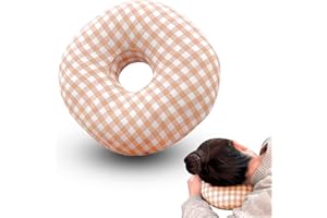 Sporgo Poduszka do piercingu z otworem: poduszka w kształcie donuta, na bóle ucha, poduszka dla osób śpiących na boku, poduszka do uszu, dla osób śpiących na boku, kolor pomarańczowy