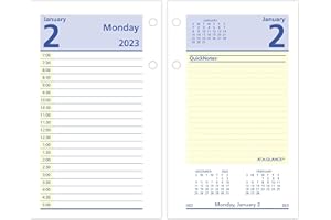 At-A-Glance 2023 Daily Desk Calendar Refill, 3-1/2" x 6", Loose Leaf, QuickNotes (E51750), Blue, E5175023