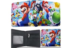 Yoimckay Portefeuille Enfant Anime PU Cuir, Porte-Monnaie Adolescents, Personnage de Jeu Classique (Bleu)