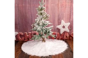 Kitchnexus Plüsch Weihnachtsbaumdecke 80cm Christbaumdecke Tannenbaum Teppich Weihnachtsbaum Rock für Weihnachten Neujahr Party Dekoration
