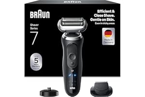 Braun Afeitadora Eléctrica Hombre Series 7, Máquina De Afeitar Barba En Seco Y Mojado, 3 Modos De Afeitado, 60 Min De Uso, Recortadora De Precisión, Base De Carga, Estuche De Viaje, 72-N4200S, Negro